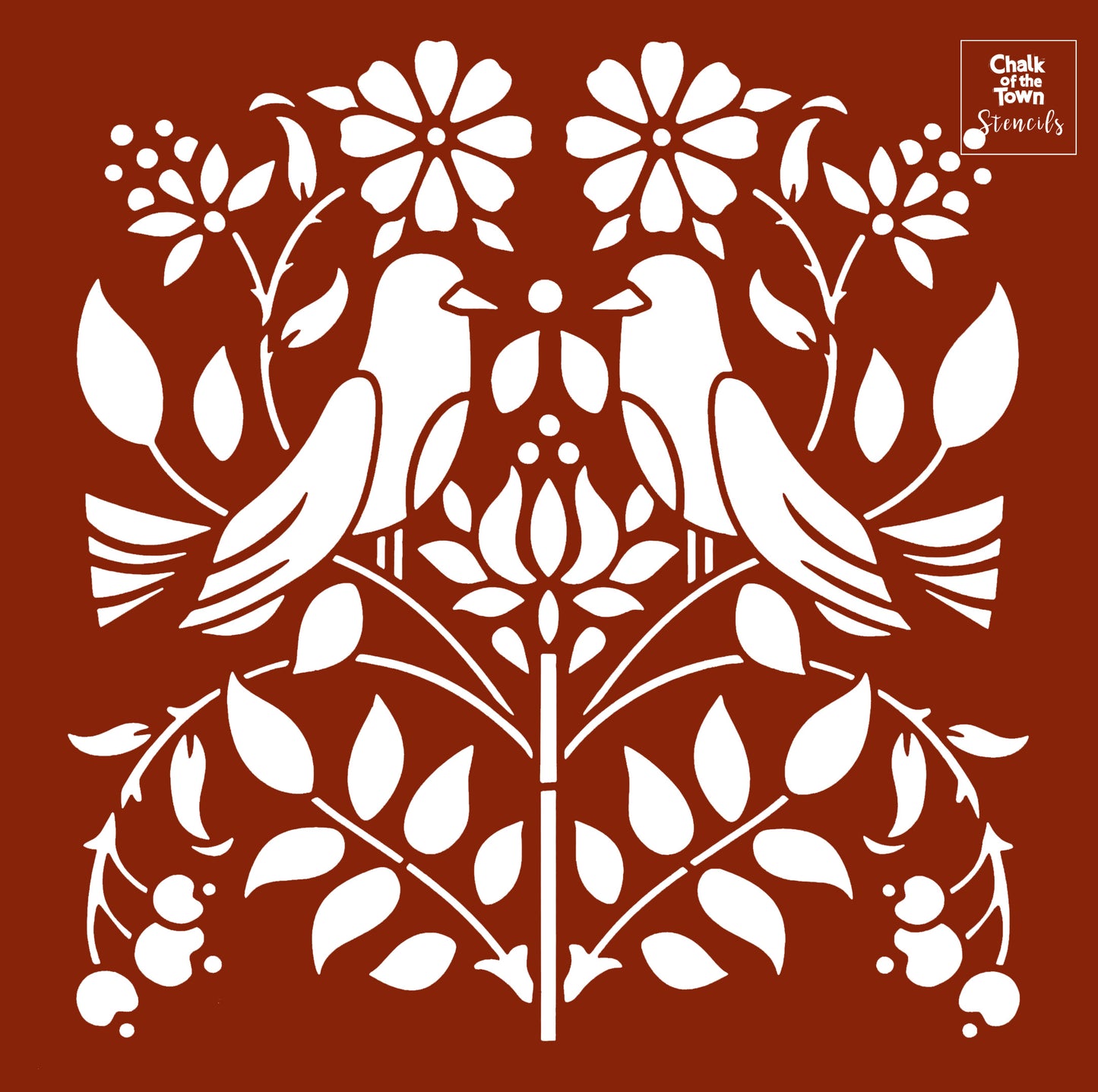 "Birds Nest" στένσιλ 30x30cm- Chalk Of The Town® Stencils Collection - Chalk Of The Town®