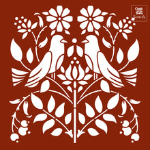"Birds Nest" στένσιλ 30x30cm- Chalk Of The Town® Stencils Collection