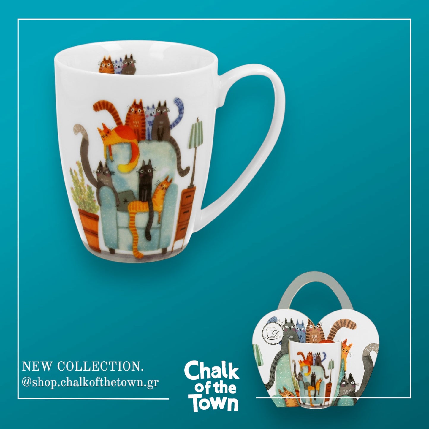 "Cats On The Chair" Mug | Chalk Of The Town®