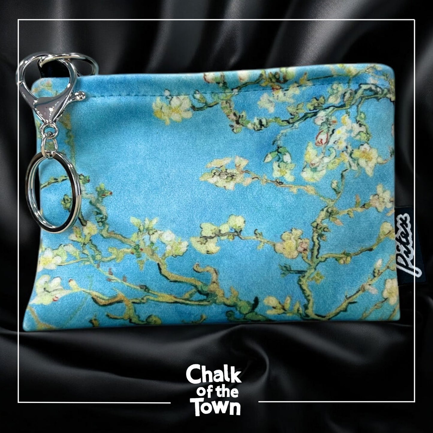 Velvet Keyring - Wallet "V.Gogh - Almonds" | Chalk Of The Town® Museum Art | Πορτοφόλι-κλειδοθήκη - Chalk Of The Town®