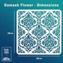 Chalk Of The Town Damask Flower Stencil
