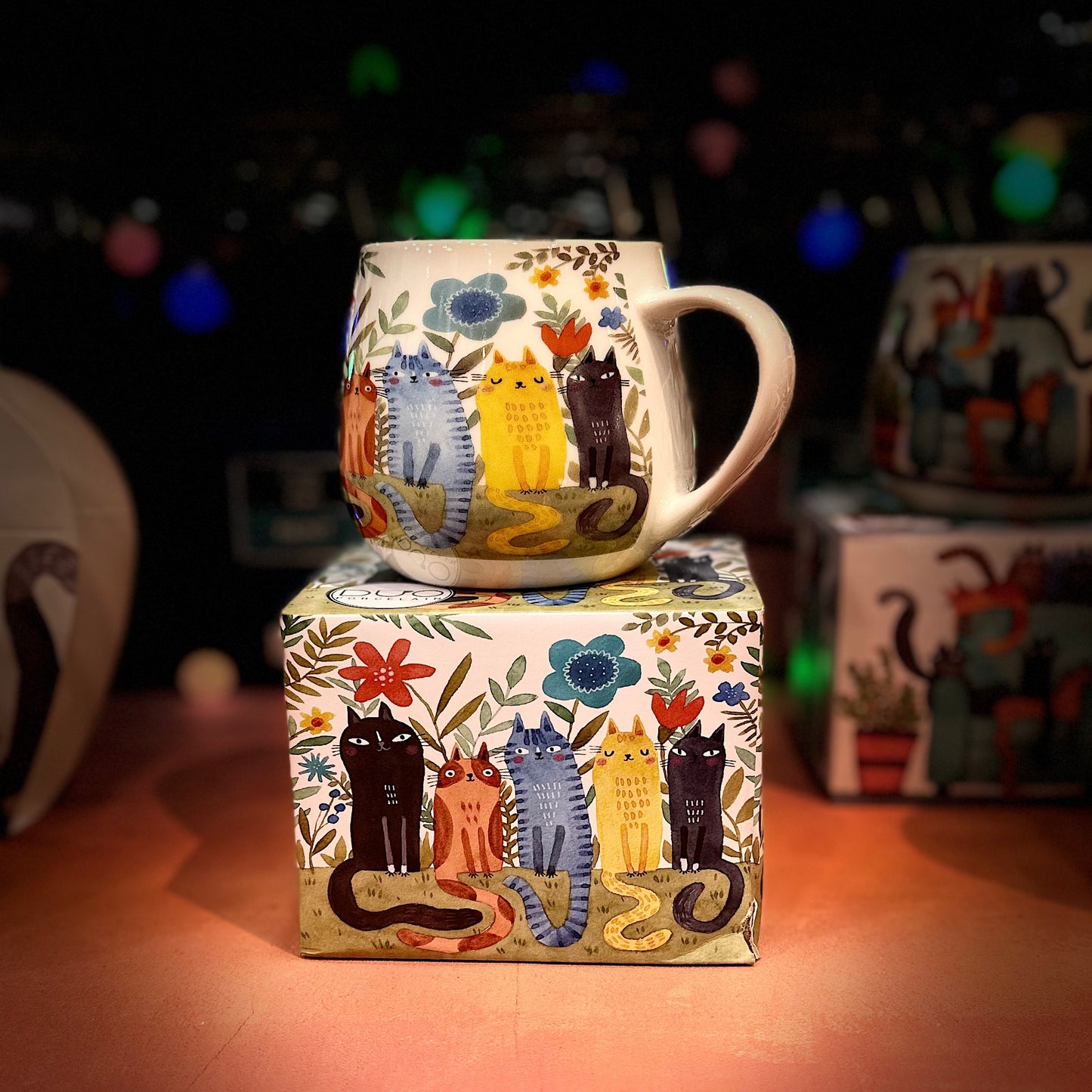 Cats Family Mug | Chalk Of The Town® Museum Art | Κούπα Πορσελάνη 430ml - Chalk Of The Town®