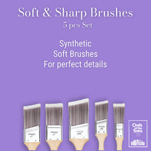 Chalk Of The Town® Brushes - Emitever Soft & Sharp - set of 5 pcs
