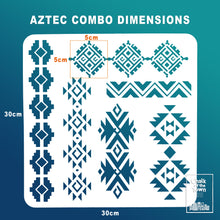 Aztec Combo Six - στένσιλ 30X30cm - Chalk Of The Town® Stencils