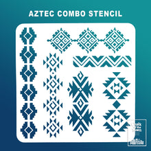 Aztec Combo Six - στένσιλ 30X30cm - Chalk Of The Town® Stencils