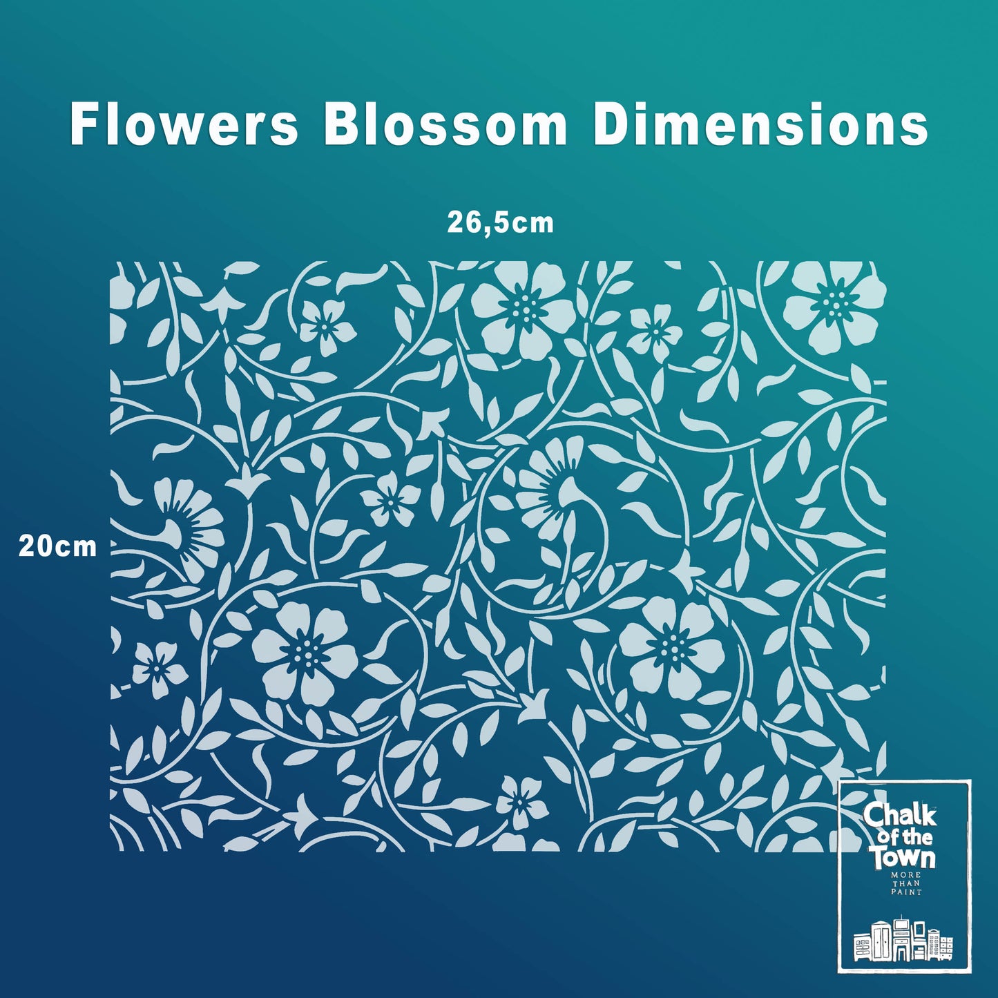 Blossom στένσιλ 40X30cm- Chalk Of The Town® Stencils Collection