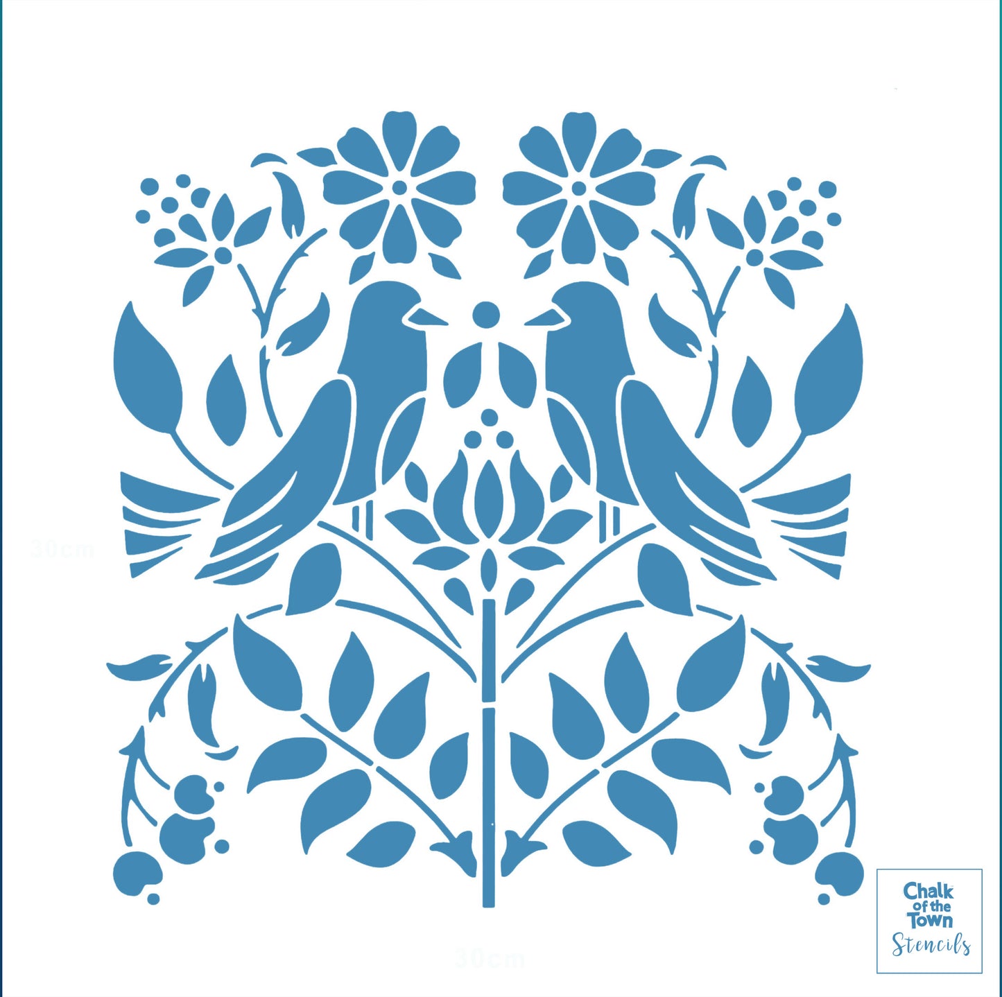 "Birds Nest" στένσιλ 30x30cm- Chalk Of The Town® Stencils Collection - Chalk Of The Town® 