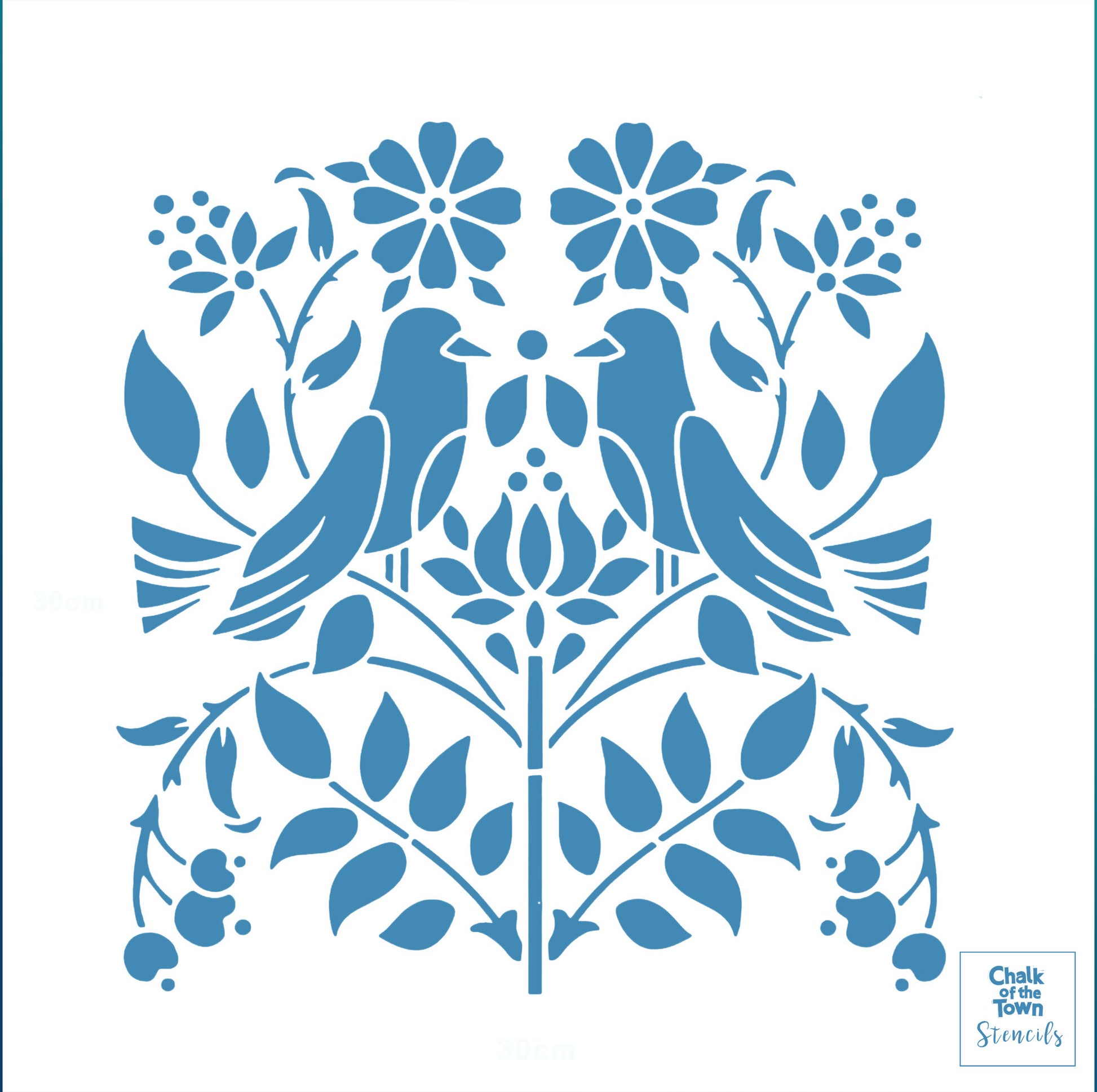 "Birds Nest" στένσιλ 30x30cm- Chalk Of The Town® Stencils Collection - Chalk Of The Town® 
