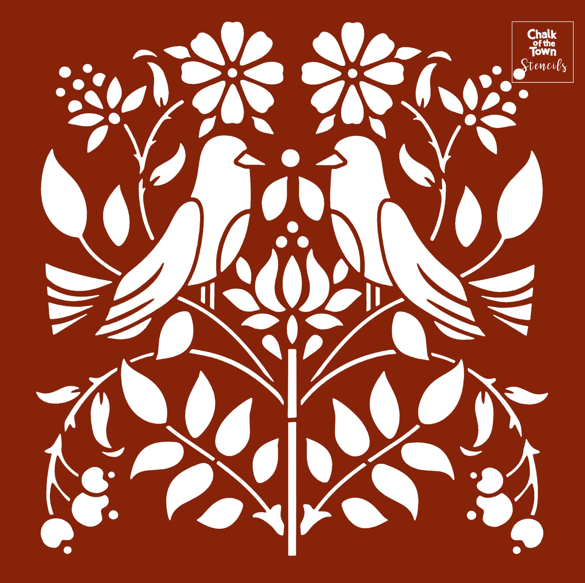 "Birds Nest" στένσιλ 30x30cm- Chalk Of The Town® Stencils Collection - Chalk Of The Town® 