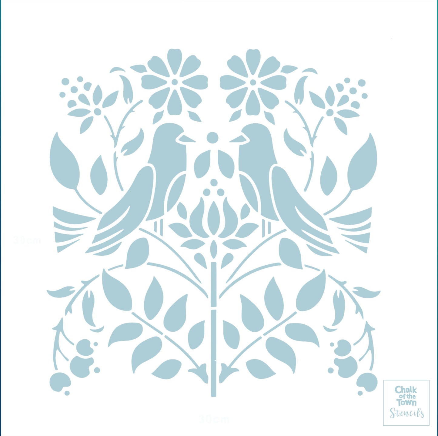"Birds Nest" στένσιλ 30x30cm- Chalk Of The Town® Stencils Collection - Chalk Of The Town® 