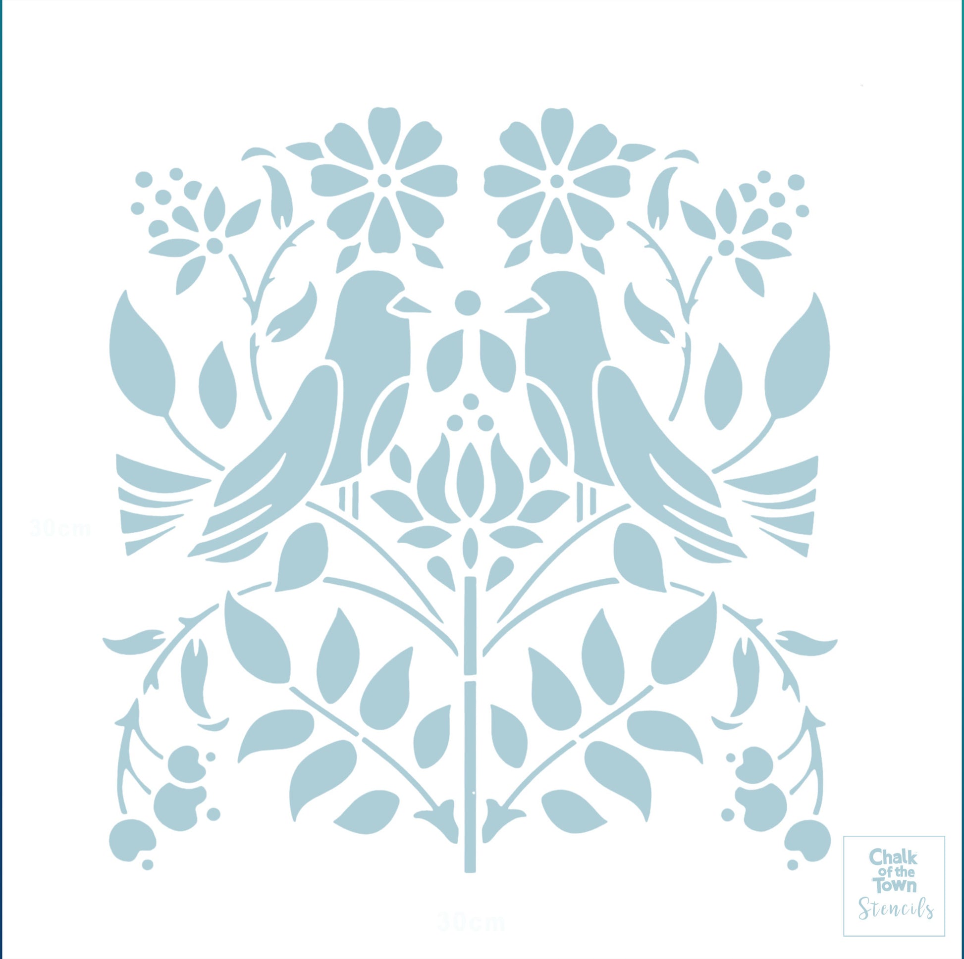 "Birds Nest" στένσιλ 30x30cm- Chalk Of The Town® Stencils Collection - Chalk Of The Town® 