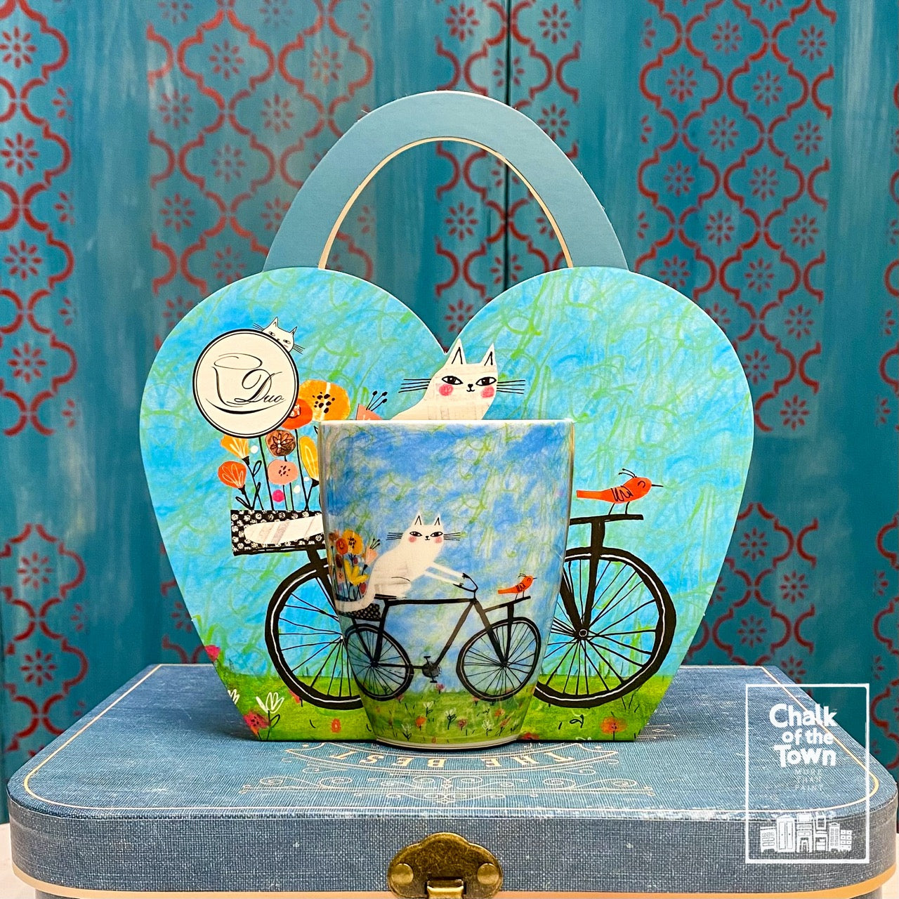 Bike Cat Mug | Chalk Of The Town® Museum Art | Κούπα Πορσελάνη 380ml - Chalk Of The Town® 