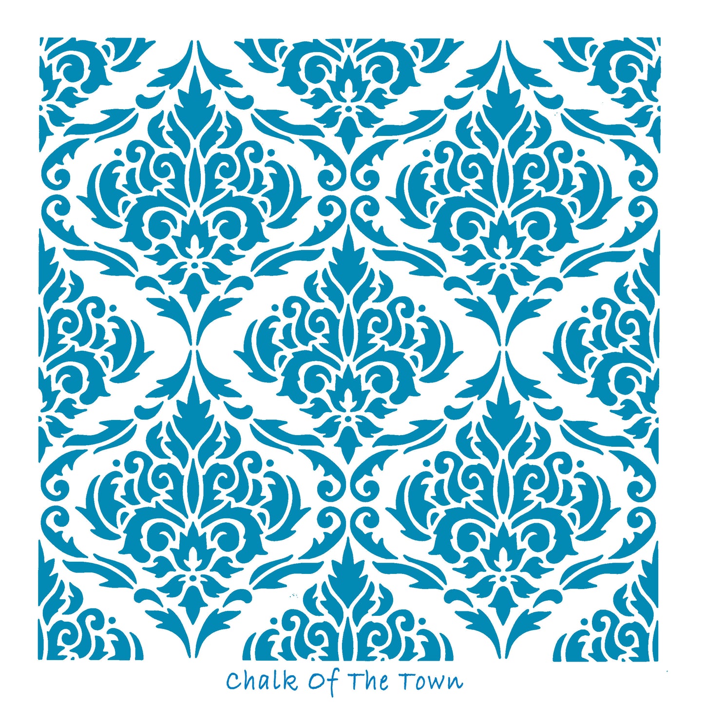Flower Damask στένσιλ 28x28cm- Chalk Of The Town® Stencils Collection
