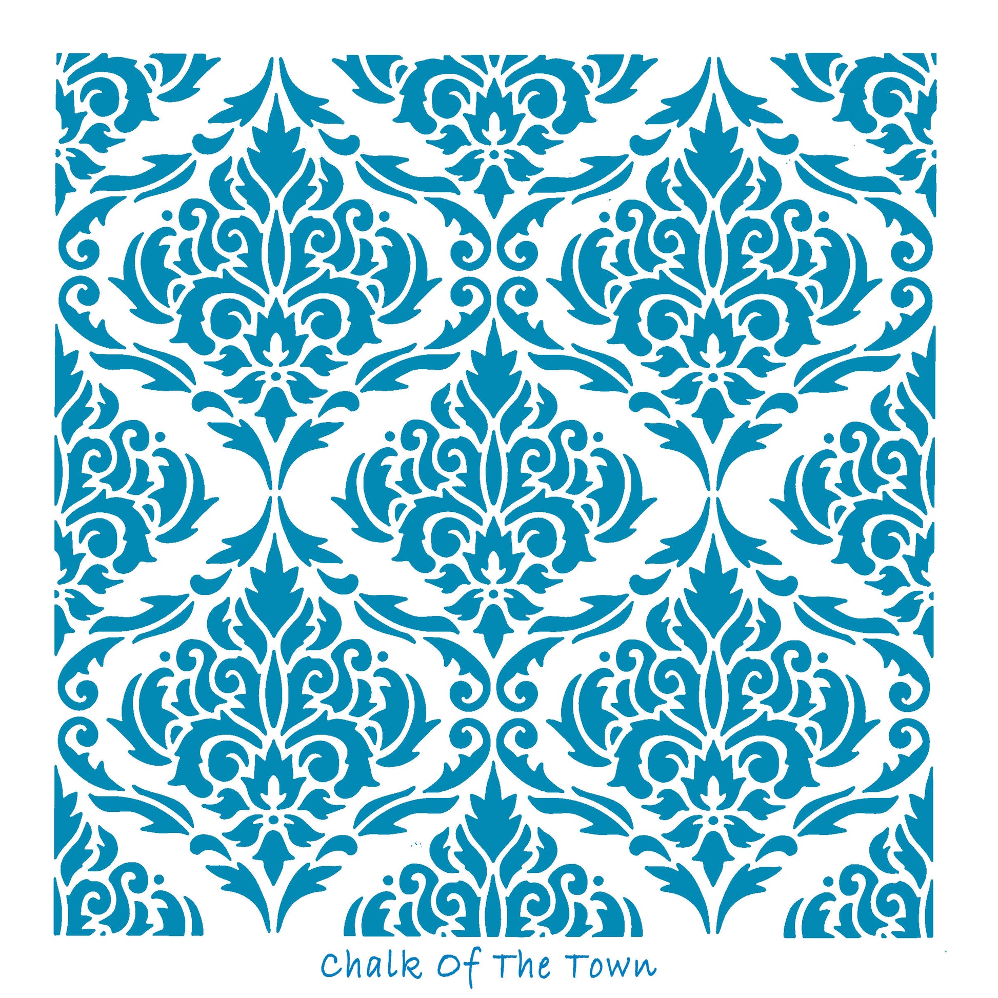 Flower Damask στένσιλ 28x28cm- Chalk Of The Town® Stencils Collection