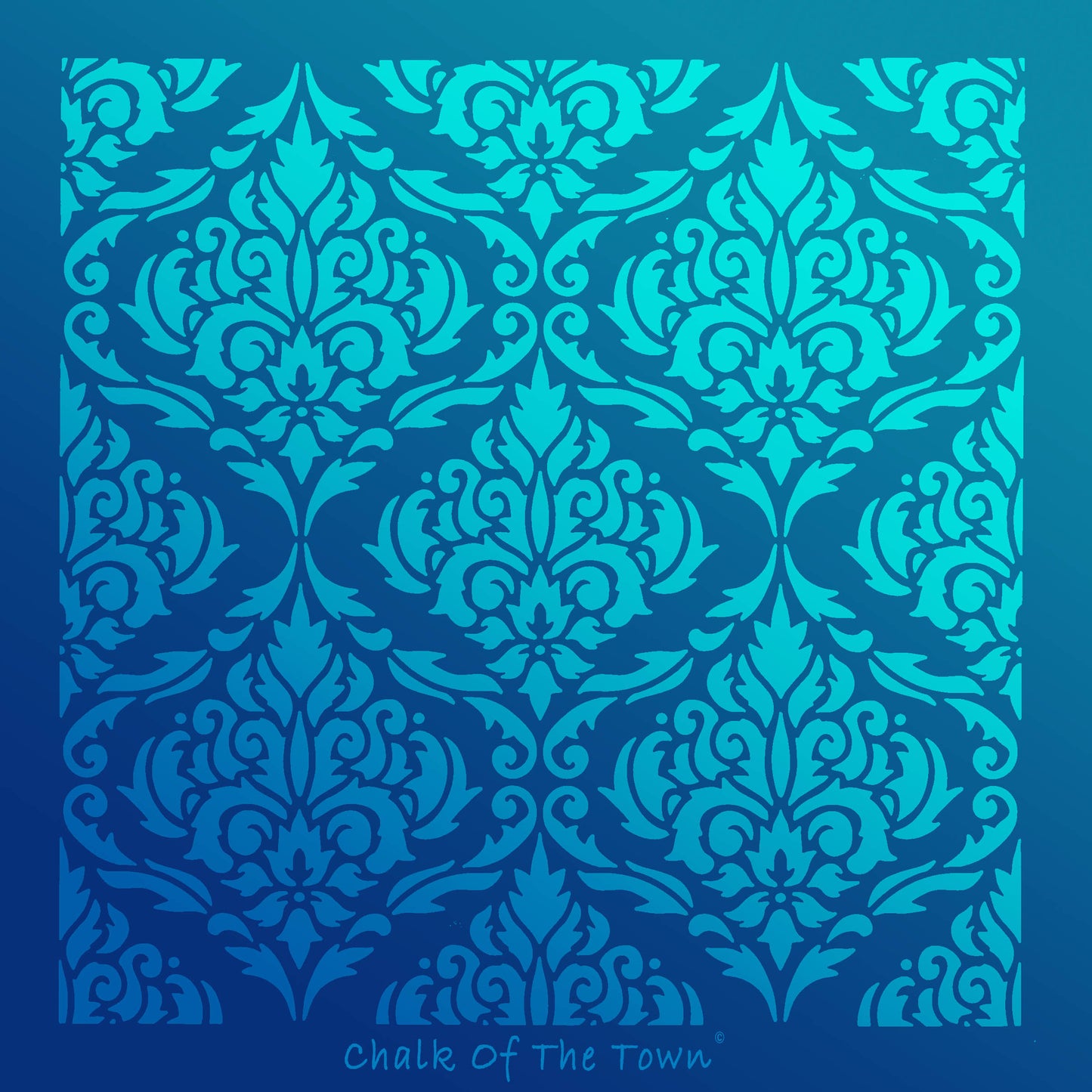 Chalk Of The Town Damask Flower Stencil