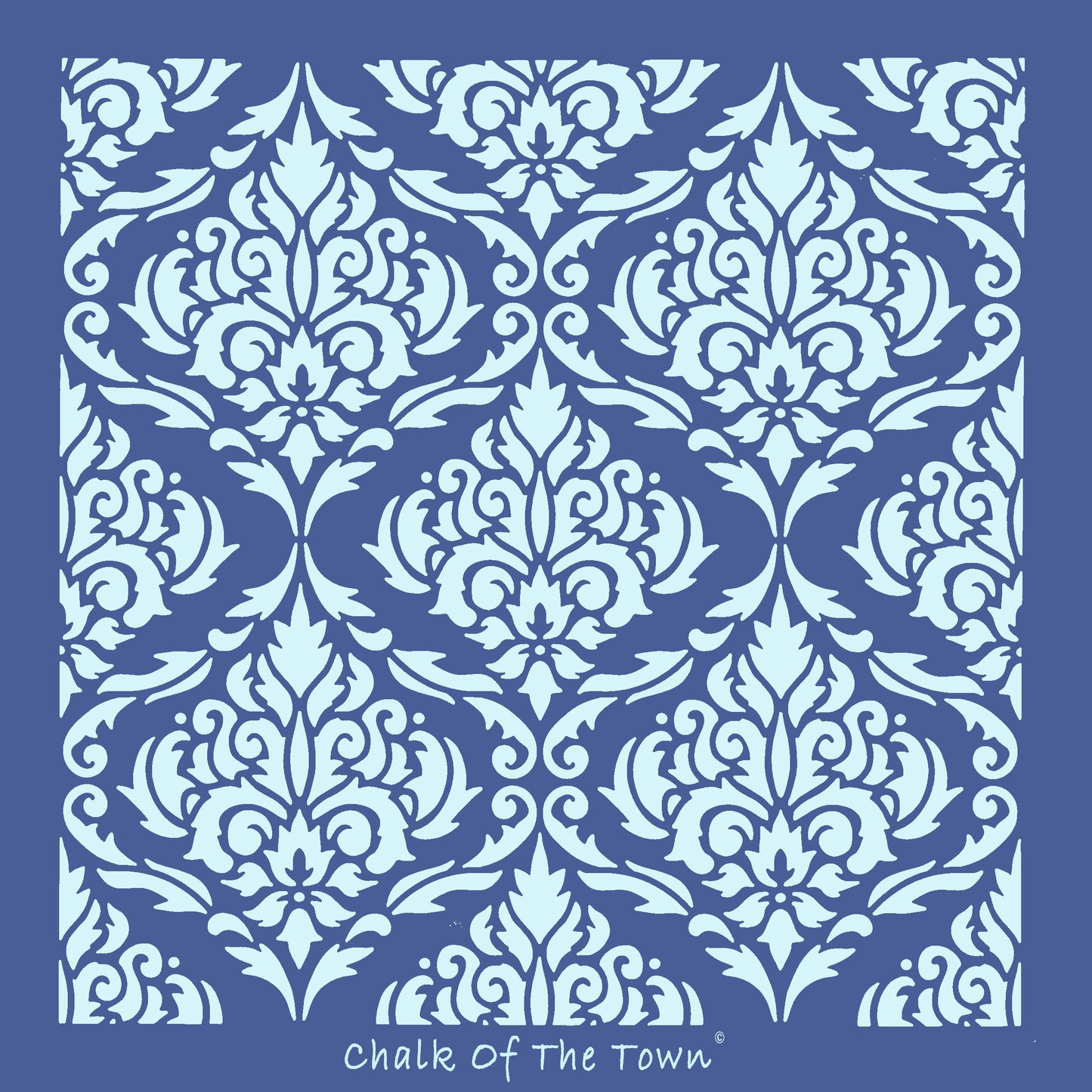 Flower Damask στένσιλ 28x28cm- Chalk Of The Town® Stencils Collection