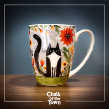 Flowers Cat Mug | Chalk Of The Town® Museum Art | Κούπα Πορσελάνη 380ml