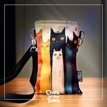 Velvet Phone Bag "Cats"  | Chalk Of The Town® Museum Art | Τσαντάκι για κινητό