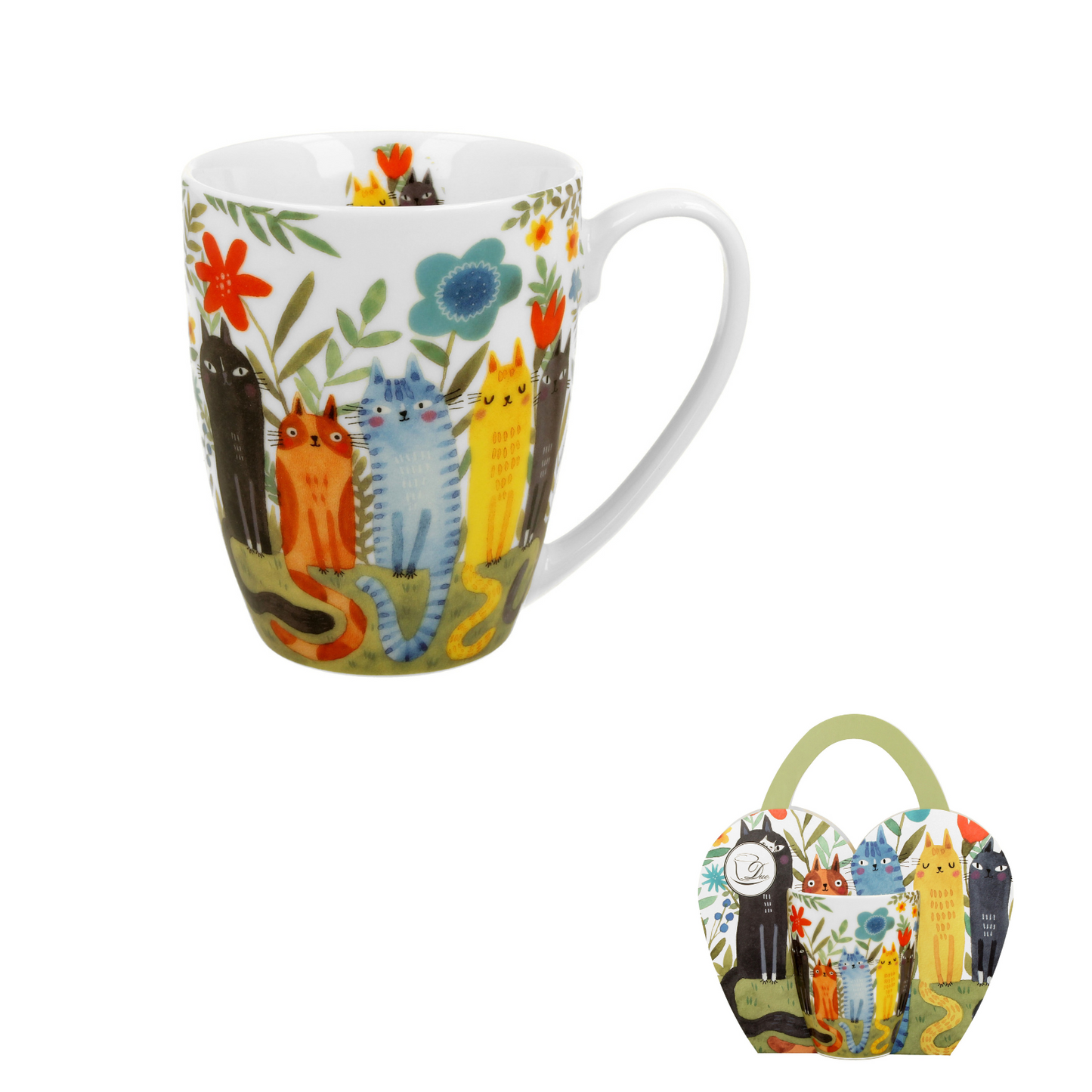 Cats Family Mug | Chalk Of The Town® Museum Art | Κούπα Πορσελάνη 380ml - Chalk Of The Town® 