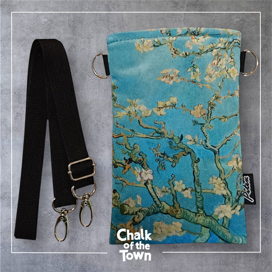 Velvet Phone Bag "Almond Blossom" V.V.Gogh | Chalk Of The Town® Museum Art | Τσαντάκι για κινητό | - Chalk Of The Town® 