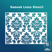 Damask Lotus στένσιλ 29x39cm- Chalk Of The Town® Stencils Collection