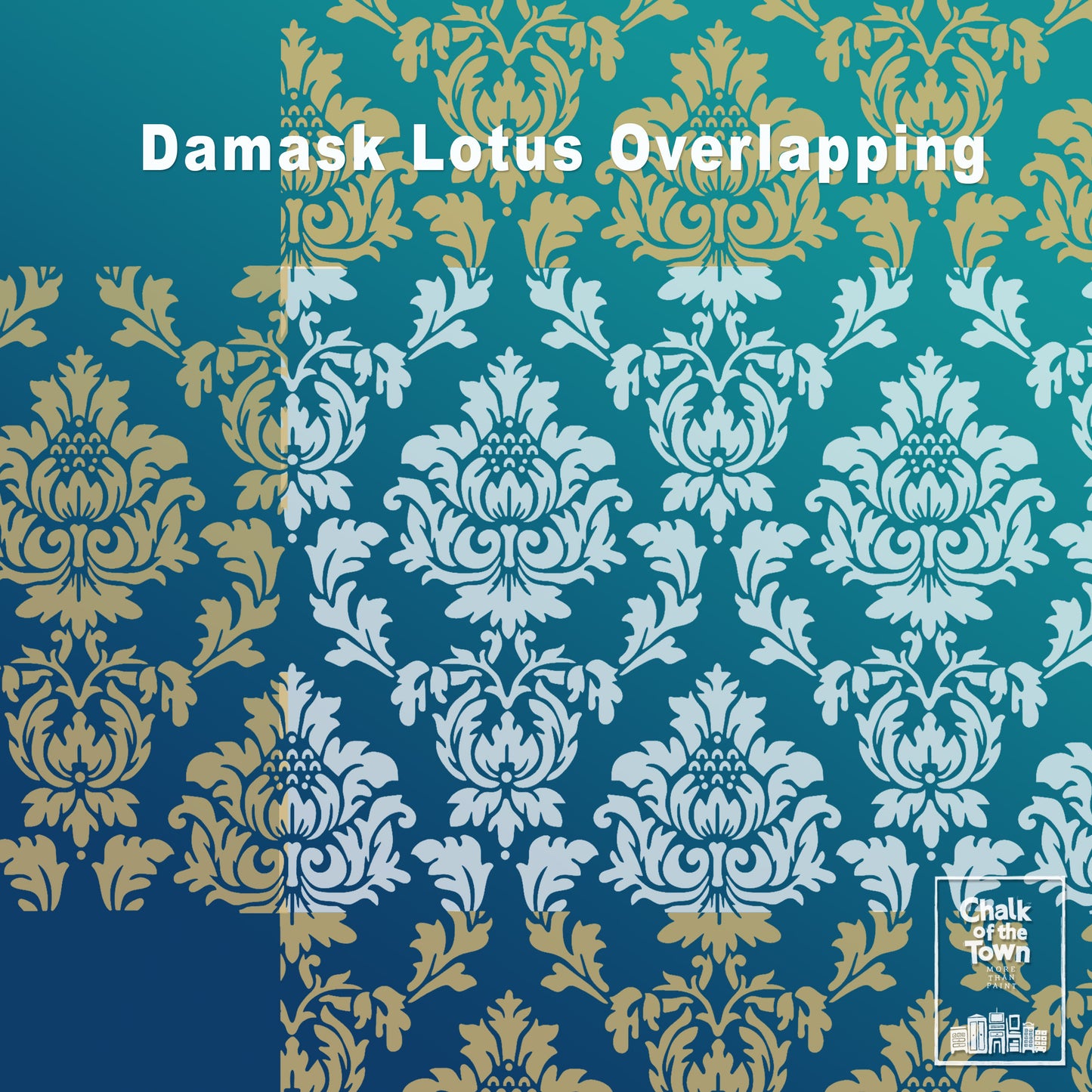 Damask Lotus στένσιλ 29x39cm- Chalk Of The Town® Stencils Collection