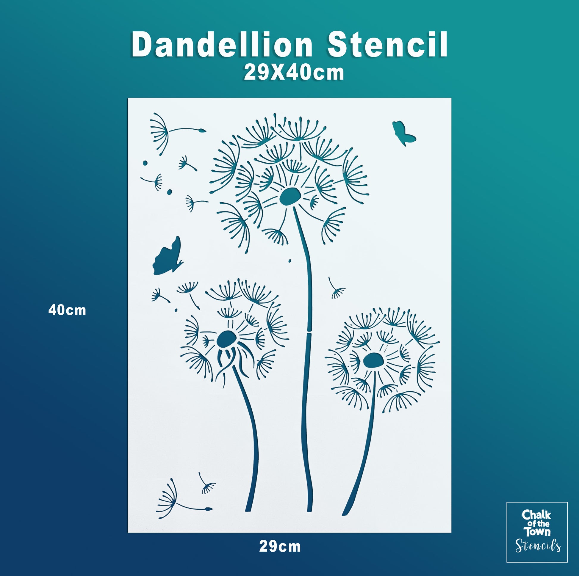 Dandellion - στένσιλ 29x40cm- Chalk Of The Town® Stencils Collection - Chalk Of The Town® 