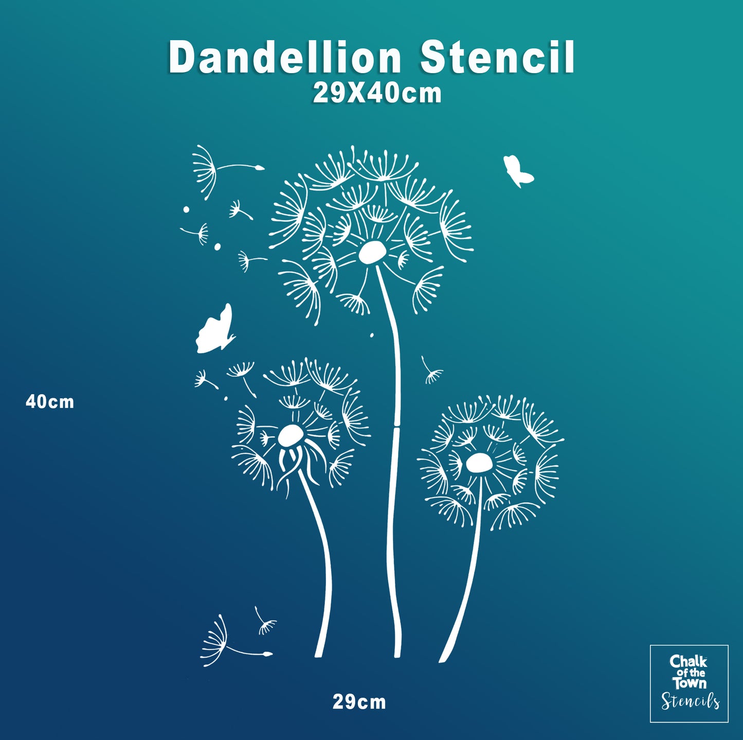 Dandellion - στένσιλ 29x40cm- Chalk Of The Town® Stencils Collection - Chalk Of The Town® 