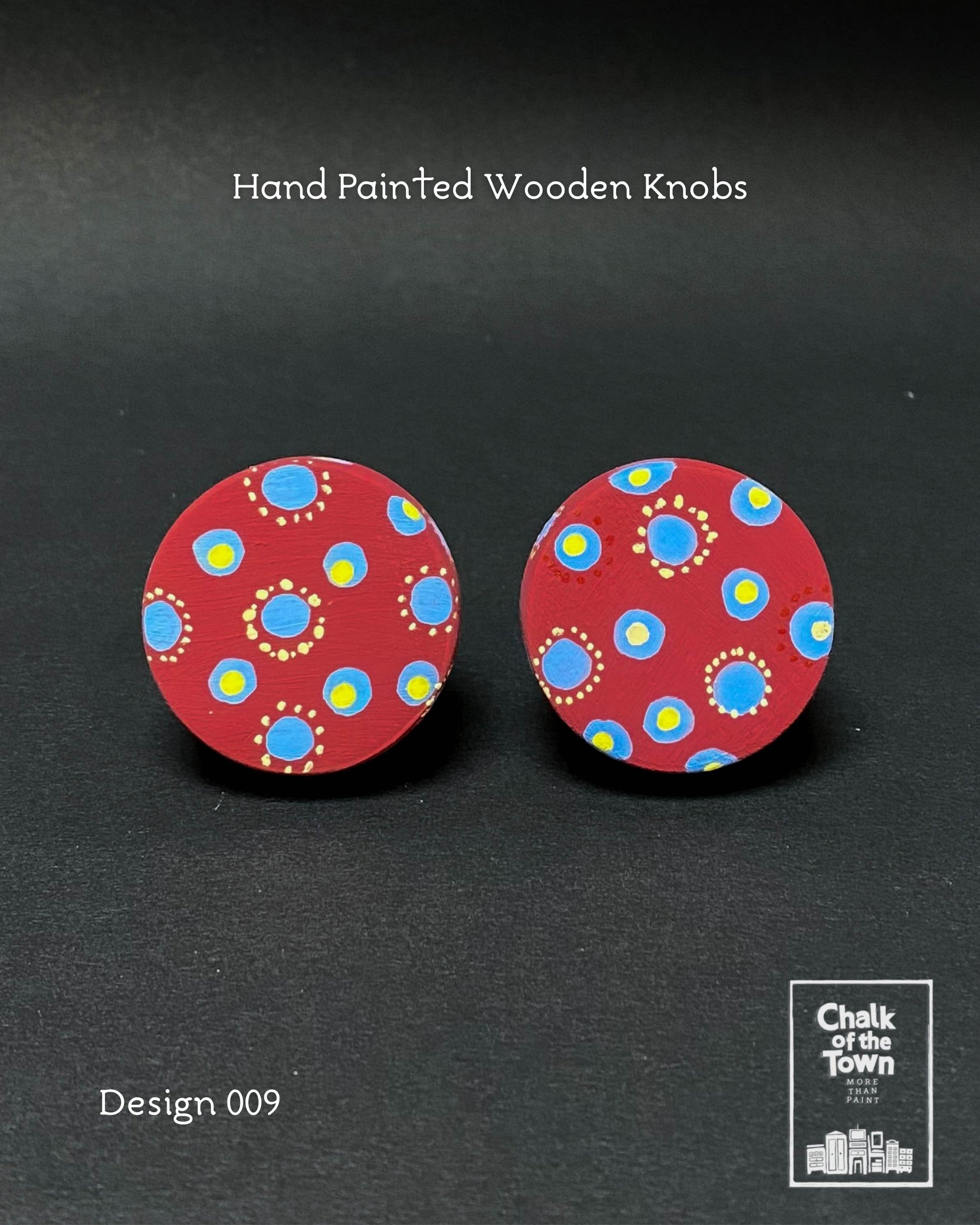 Ξύλινα Ζωγραφιστά Πόμολα Chalk Of The Town | Hand painted Wooden Knobs 