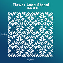 Flower Lace στένσιλ 36x36cm- Chalk Of The Town® Stencils Collection