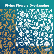Flying Flowers στένσιλ 40X40cm- Chalk Of The Town® Stencils Collection