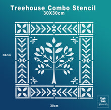 "Tree House" στένσιλ 30x30cm- Chalk Of The Town® Stencils Collection