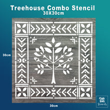 "Tree House" στένσιλ 30x30cm- Chalk Of The Town® Stencils Collection