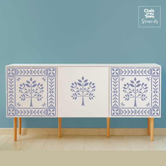 "Tree House" στένσιλ 30x30cm- Chalk Of The Town® Stencils Collection - Chalk Of The Town® 