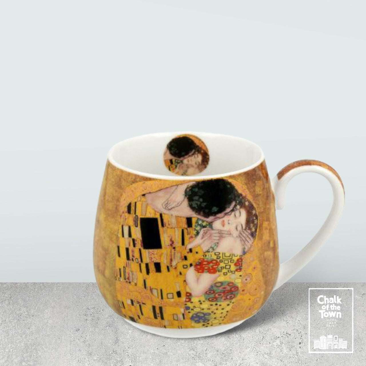 Gustav Klimt "The Kiss" Mug | Chalk Of The Town® Museum Art | Κούπα Πορσελάνη 430ml - Chalk Of The Town® 