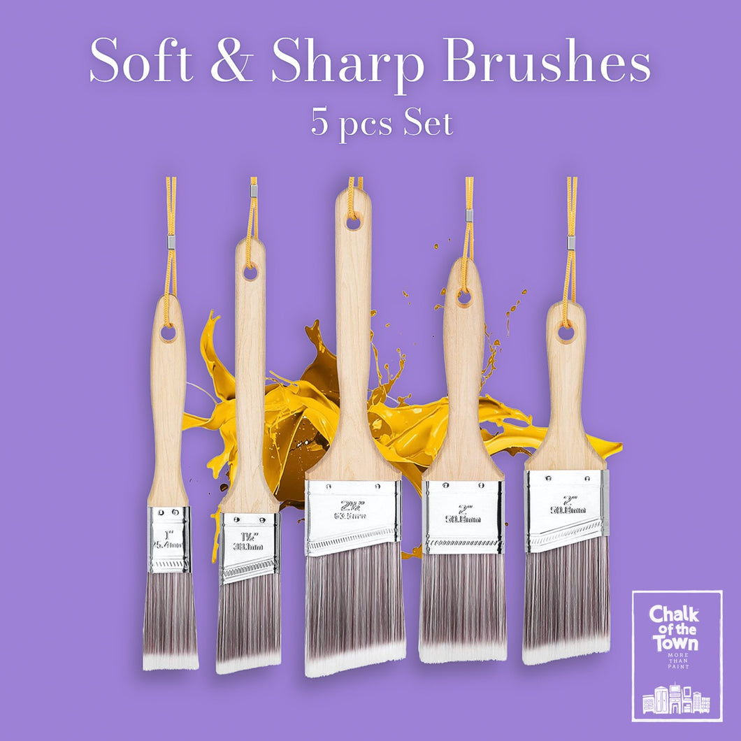 Chalk Of The Town® Brushes - Emitever Soft & Sharp - set of 5 pcs