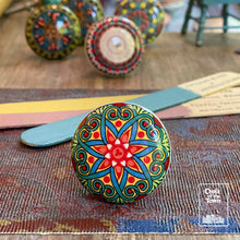 Mandala χειροποίητο κεραμικό πόμολο - 1 | πολύχρωμο | Mandala Ceramic Knob - 1 | Multicolor