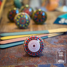 Mandala χειροποίητο κεραμικό πόμολο - σχ.2 | πολύχρωμο |  Mandala Ceramic Knob - des.2 | Multicolor - Chalk Of The Town® 