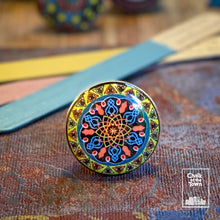 Mandala χειροποίητο κεραμικό πόμολο - 3 | πολύχρωμο | Mandala Ceramic Knob - 3 | Multicolor - Chalk Of The Town®